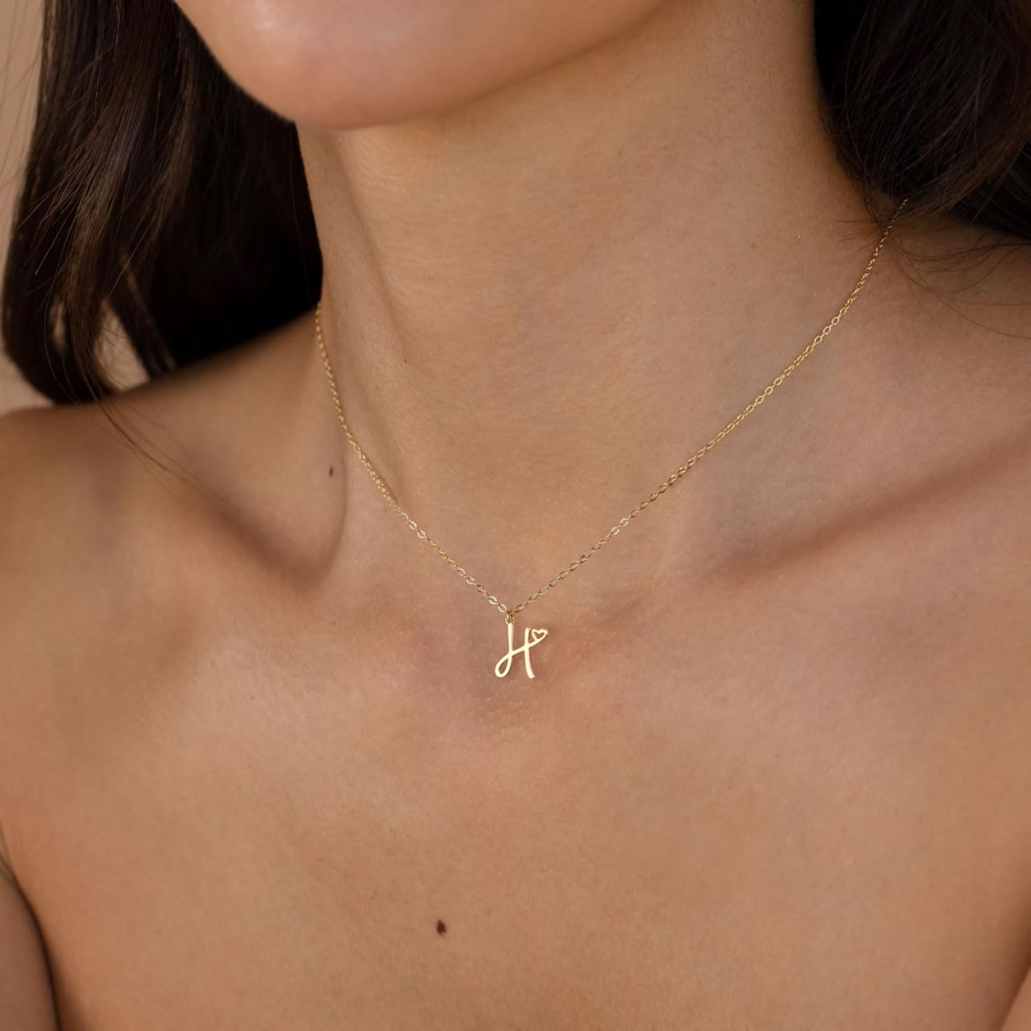 CAROVO Initial Necklaces for Women, Dainty 14K Gold/Silver Letter Pendant Necklace Trendy Simple Cute Necklaces Monogram Name Choker Necklace Jewelry Gift - Image 4