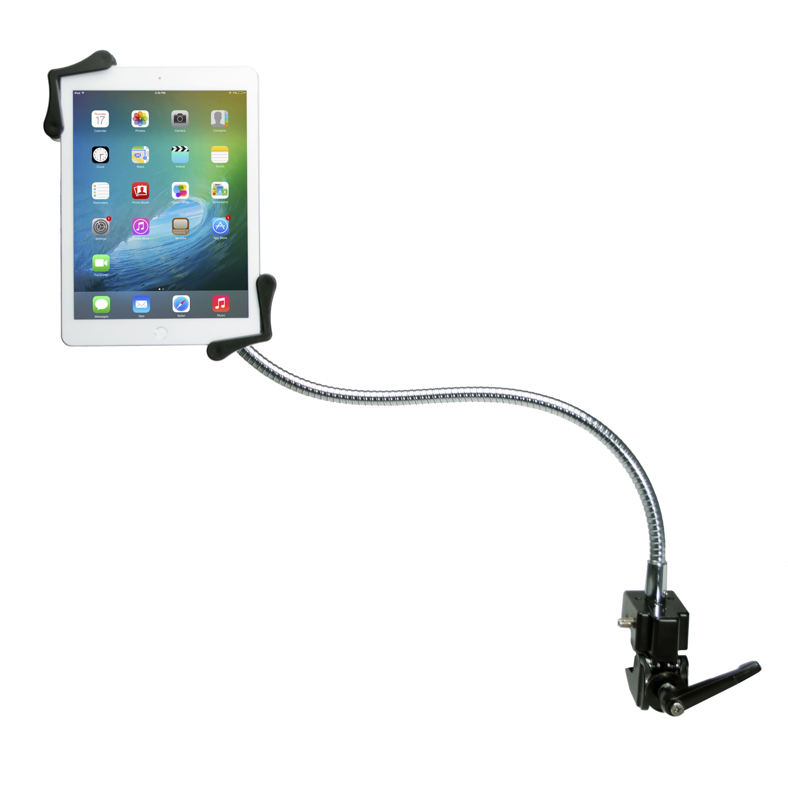 CTA Digital Tablet Clamp Stand Heavy-Duty Gooseneck Clamp Stand for iPad 10th Gen 10 9-inch - iPad 7th