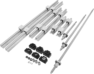 VEVOR Riel Lineal SBR20 + 3 Husillos de Bolas RM1605-350/650/1,050mm + BK/BF 12 Kit CNC, Carril Guía Lineal en Miniatura para Fresadora CNC/Amoladora CNC/Impresión de Máquinas Industriales