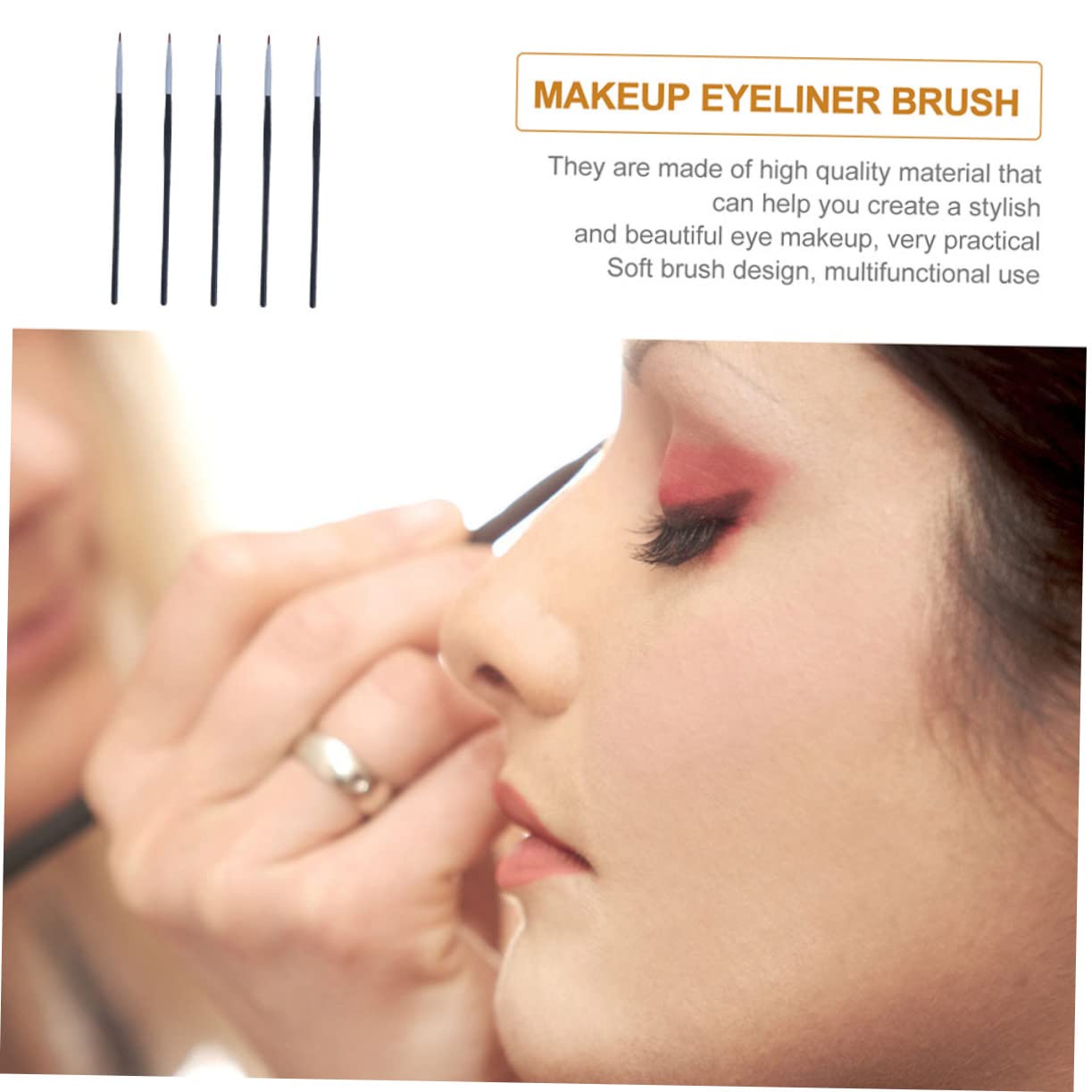 5pcs Eyeliner Brush for Precise Makeup Application Versatile Eyeliner and Lip Brushes for Professionals and Beginners Portable