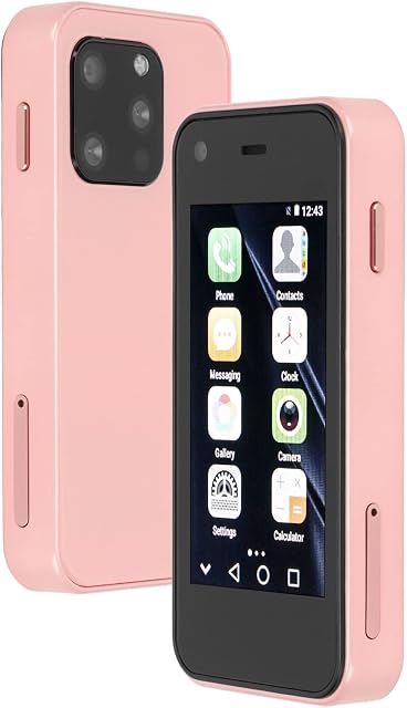 Unlocked Mini Smartphone 2.5 Inch, Lightweight HD Touchscreen 3G WiFi GPS 1GB 8GB Quad Core Android Mobile Phone, for Kids Working Backup Phone(Pink)