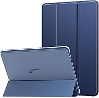 MoKo PU Leather Trifold Stand Case for Kindle Fire HD 10 (2023, 13th Gen) - Auto Wake/Sleep, Slim Protection, Navy Blue