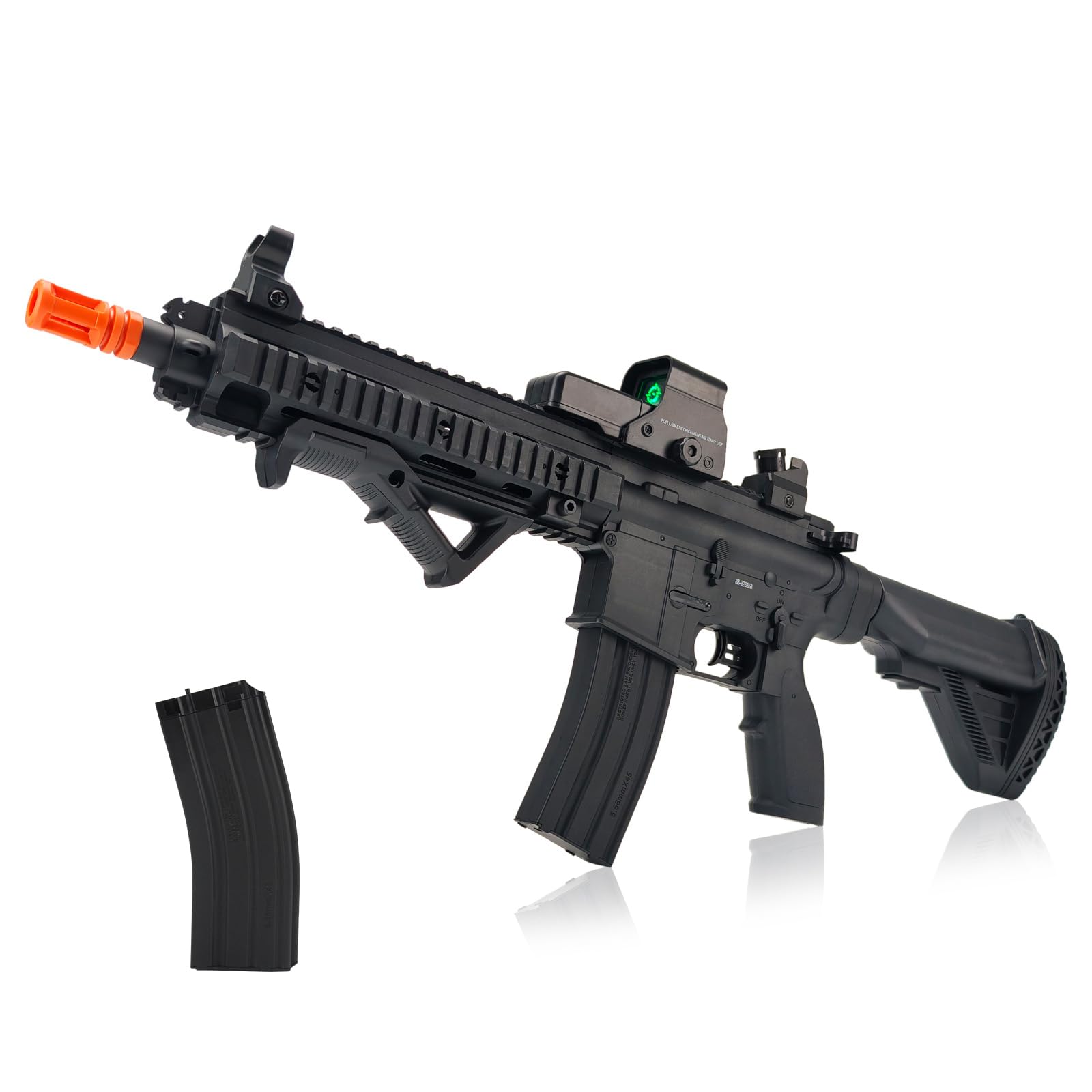 BIU BLASTER 30-Inch Gel Ball Blaster 140+ FPS, 80+ Ft Range Full-Size Electric Automatic Splatter Orby Dual Magazines 7.4V 1400mAh Battery for Outdoor Games, Ages 14+