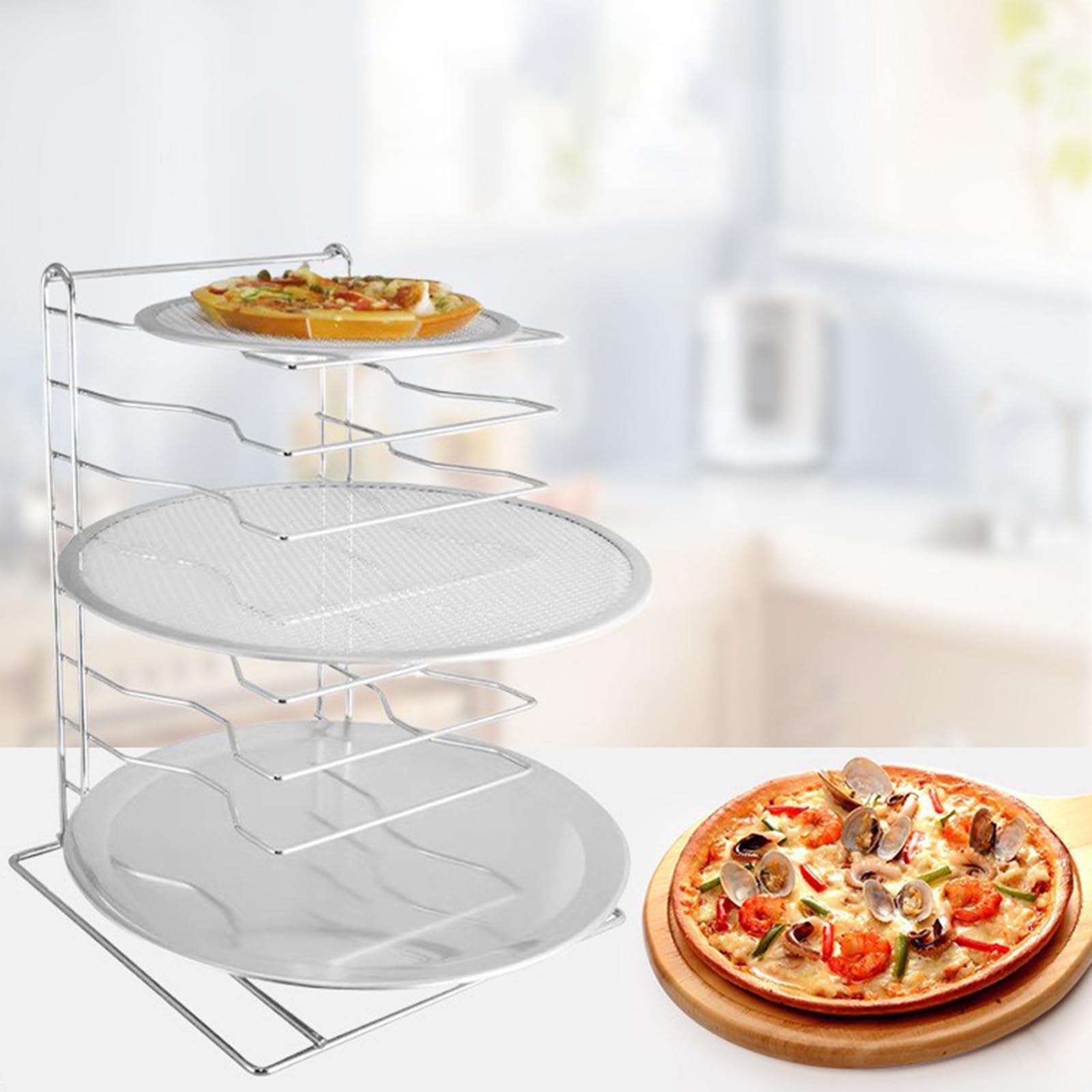 KESOTO Supporto per Lastre Pizza, Supporto Metallo, Scaffali per Prodotti da Forno, per Cuocere E Raffreddare Biscotti, Muffin, Torte, Crostate, Crostate, Ciambelle, Toast, 8 Livelli