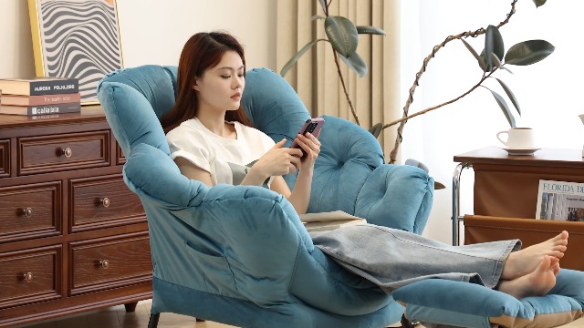 Sillón plegable cómodo floral Marrón oscuro miniatura 7
