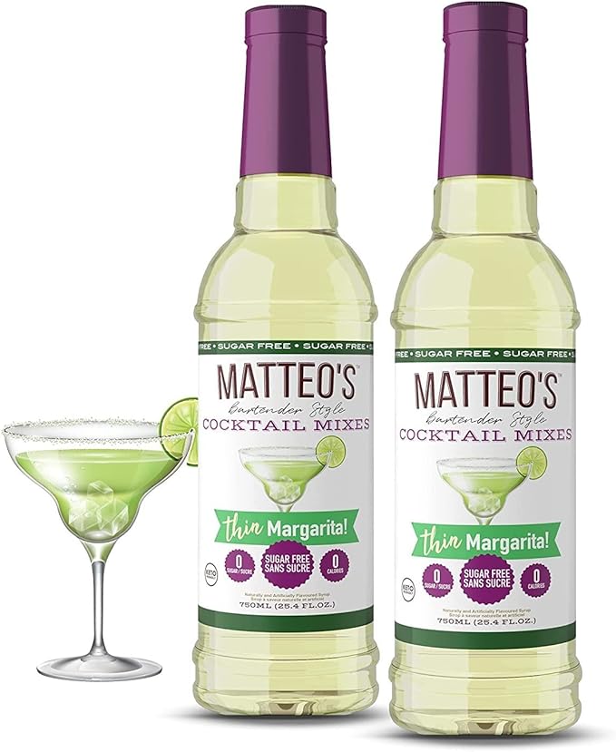 Matteo's Sugar Free Cocktail Mixes Margarita Delicious Cocktail