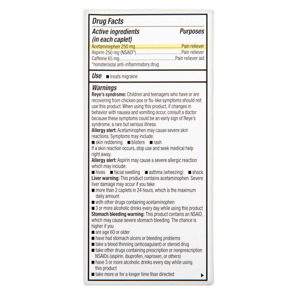 Rite Aid Migraine Relief (Acetaminophen 250mg / Aspirin 250mg