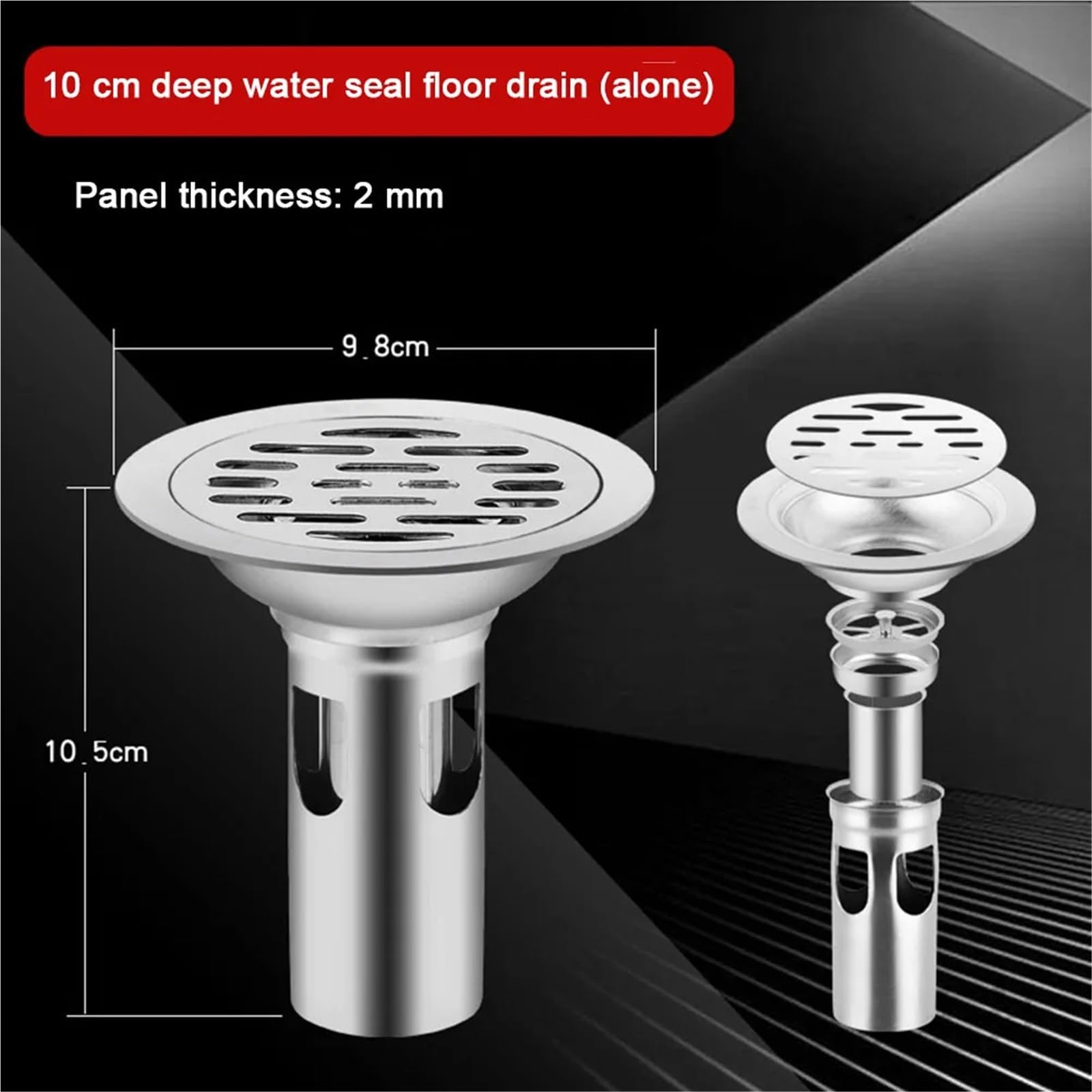 Siphon de Sol en Acier Inoxydable