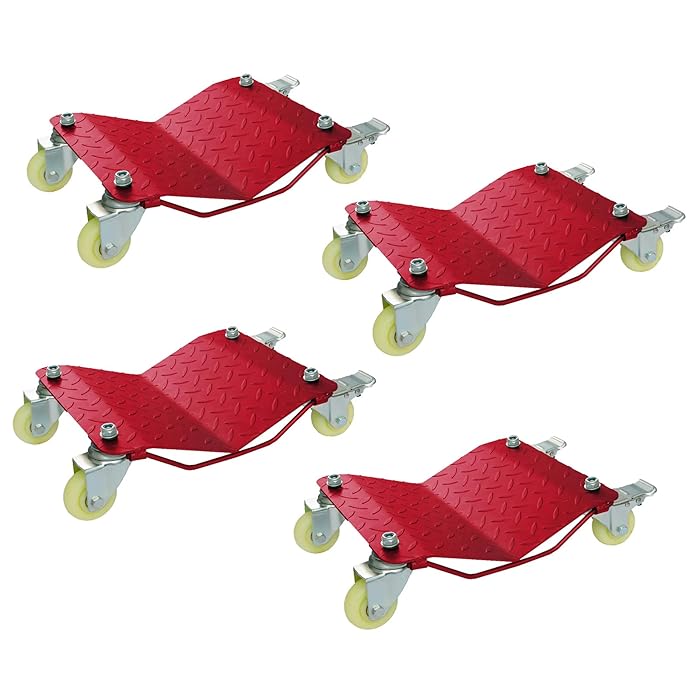 Buy EBUY Red Car Dollies4 Pieces Heavy Duty Tire Car Skates Wheel Car
