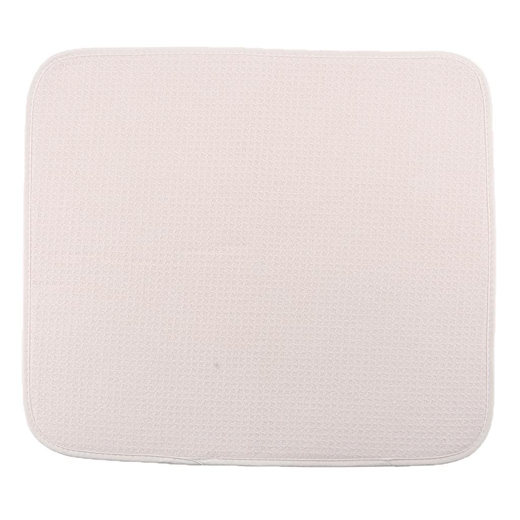LOVIVER Microfiber Dish Drying Mats for Kitchen Drying Pads for Dishes Drainer Mat, Beige, 40.5x45.5cm
