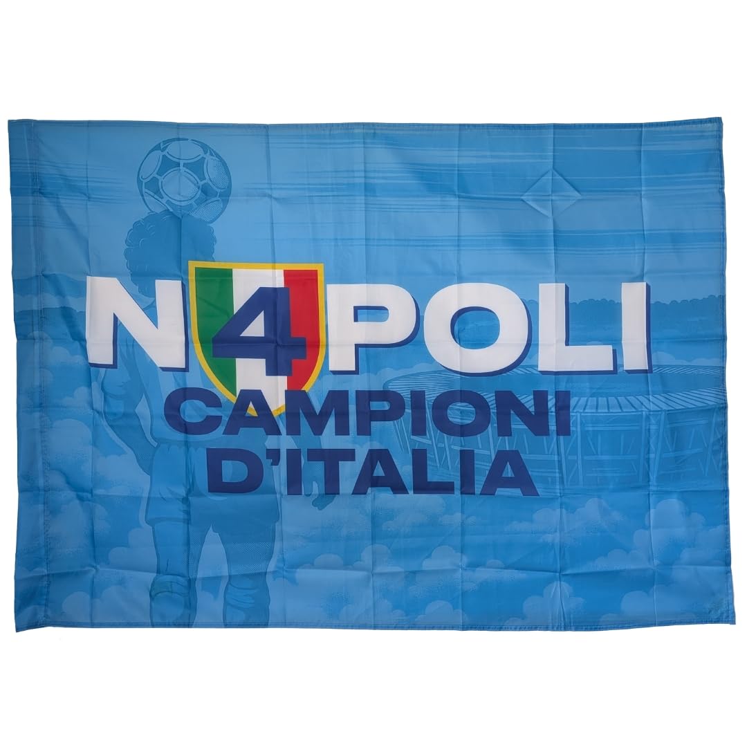 Bandiera Napoli 4 Scudetto - Napoli Torna Campione 2024/25 - Il Miglior Gadget