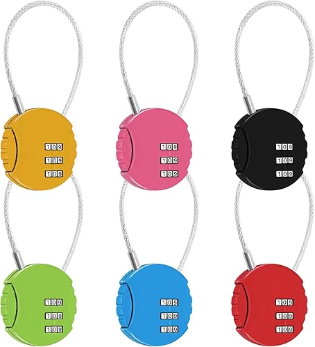Candado de combinación de 6 unidades, 3 dígitos para exteriores, mini candado de combinación impermeable para cerradura de gimnasio escolar, mochila