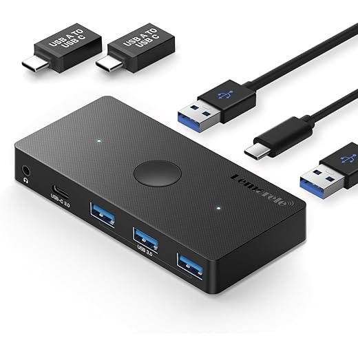 Lemorele USB Switch 3 USB3.0 + 1 USB-C Ports