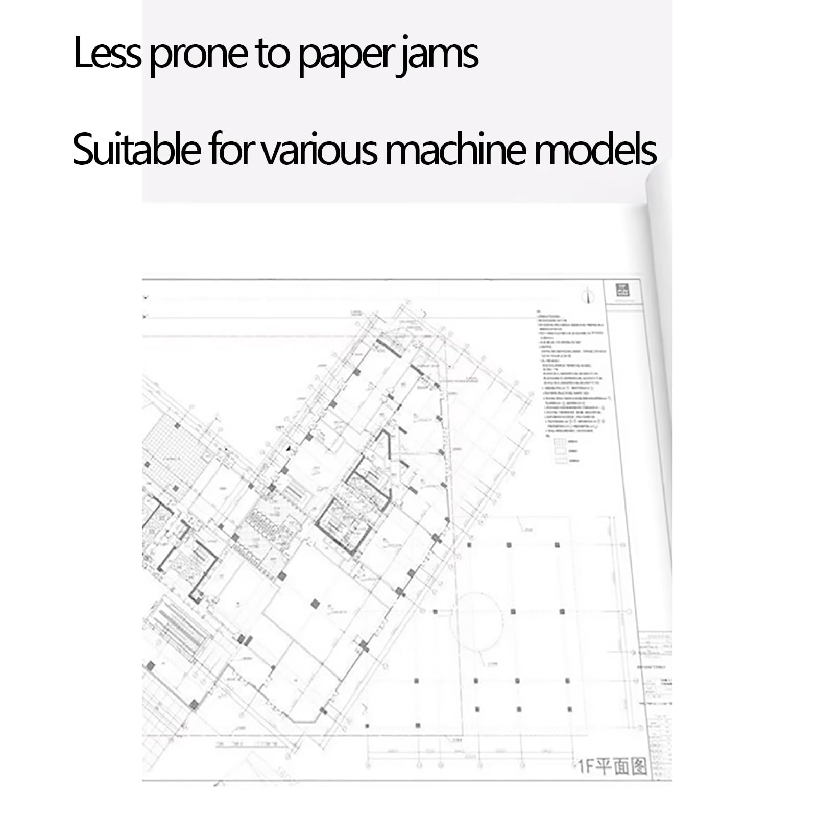 Papier Wielkoformatowy Do Rysowania 2-calowy Tuleja 80g Pogrubiony Cad Rysunki Techniczne Papier Do Plotera Odpowiedni Do Projektów Architektonicznych/map Gis/drukarki A(Size:(1.44x164.04ft)0.44x50m)