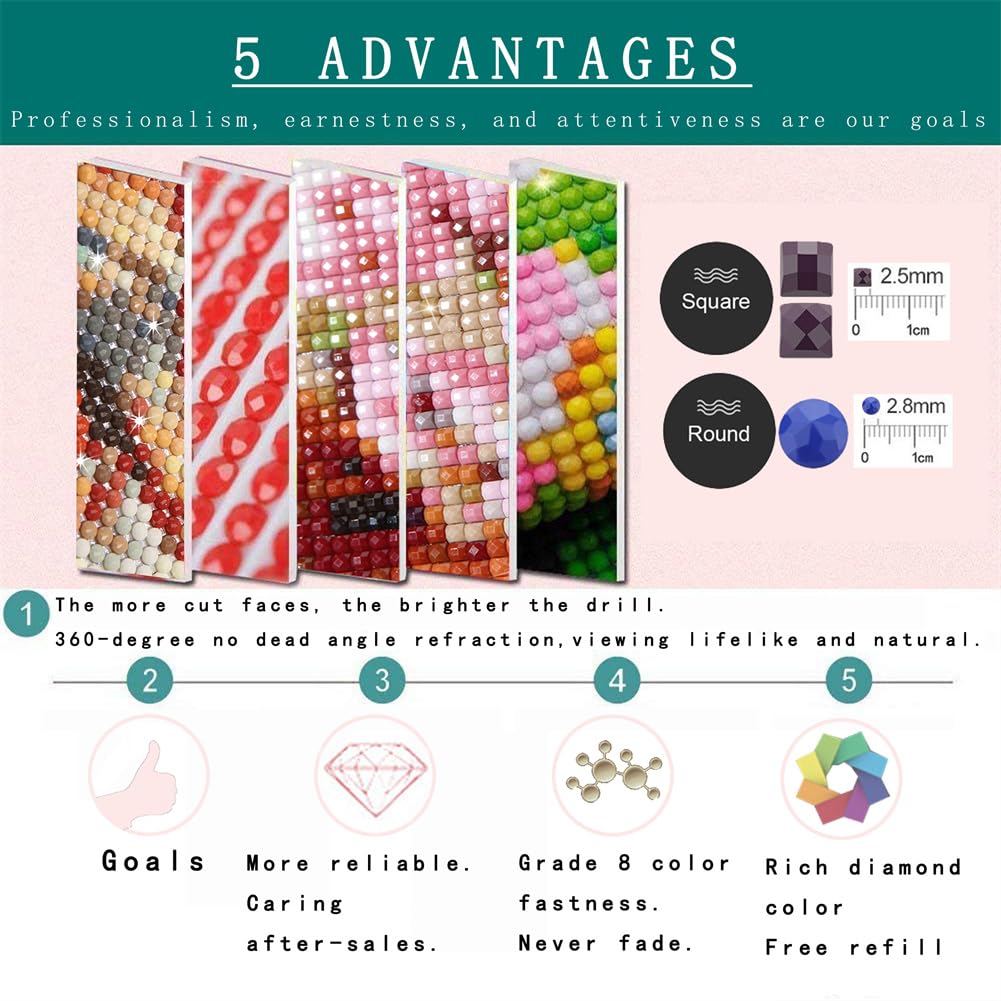 5D Diamond Painting DIY Diamond Painting Zestawy diamentowe DIY zestaw lotus diament kompletny zestaw do rękodzieła dla dzieci dorosłych do domu biura, dekoracji domu, okrągłego wiertła, 90x120cm