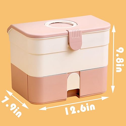 Miniatura 6 de Caja de transporte portátil de esmalte de uñas, caja organizadora de almacenamiento de plástico para secadora de uñas con bandeja extraíble, soporte