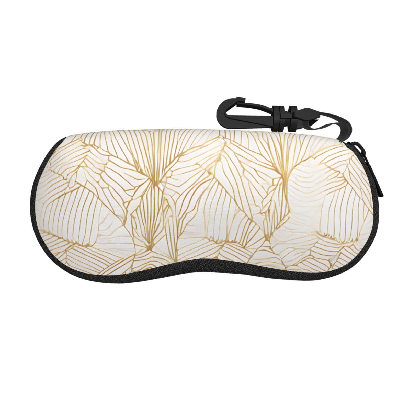 Aspoijhn Unisex Black (Rose Gold Pattern Backgrounds) Zippered Eyeglasses Case Portable Eyeglasses Bag With Hook Stylish Design Sunglasses Pouch For Men Women