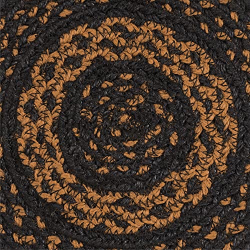 VHC-Brands-Black-Tan-Table-Mat-Pot-Holder-Woven-Jute-Trivet-8-Round VHC Brands Black Tan Table Mat Pot Holder Woven Jute Trivet 8 Round