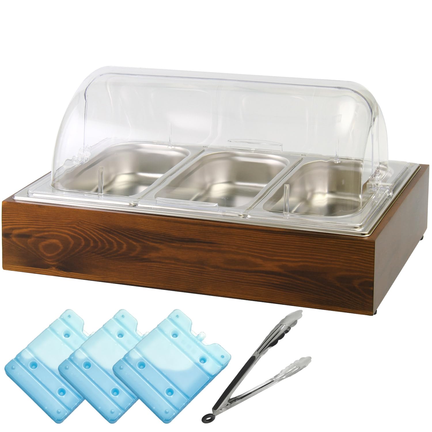 Amazon | コールド チェーフィングディッシュ 木枠タイプ ユニットパン