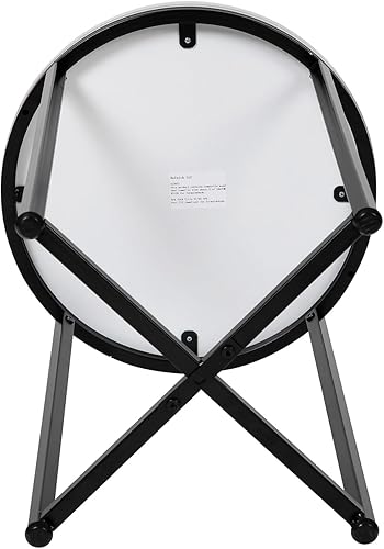 Miniatura 16 de Flash Furniture Hampstead Collection - Mesa auxiliar moderna con acabado de mármol blanco, marco dorado mate entrecruzado Tapa de mármol