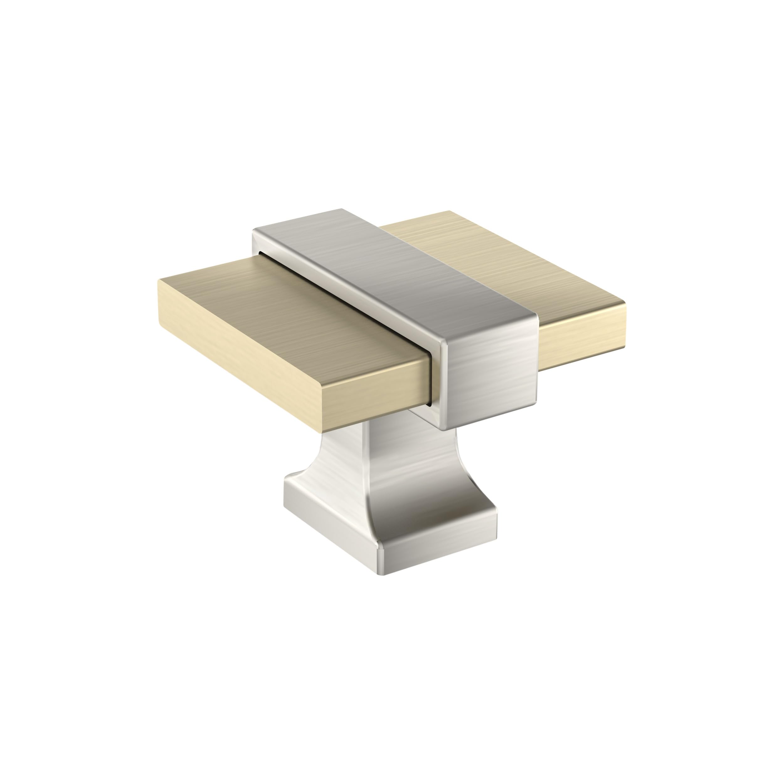 Amerock Overton 1-3/8 inch (35mm) Length Golden Champagne/Satin Nickel Cabinet Knob, BP36680BBZG10