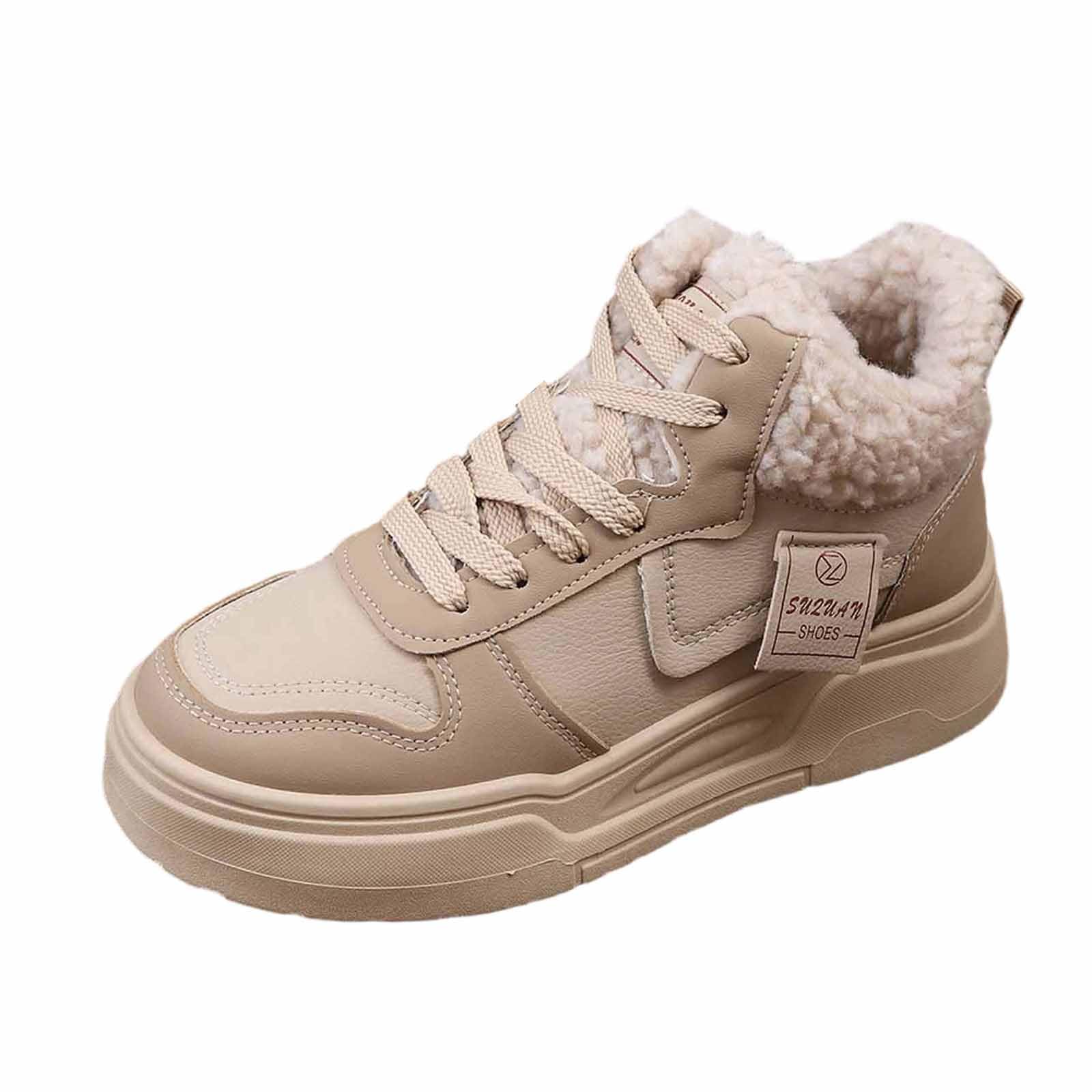 Bottes de Neige Femme Fourrées Bottes Femme Hiver Chaudes Antidérapantes Basket Montante Plateforme Bottine Botte de Neige Confort Chaussure Hiver Imperméable Snow Boots Bottines Chaussures Randonnée