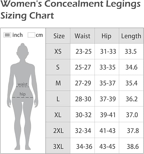 Miniatura 6 de lilcreek Women's Concealed Carry Leggings Gun Holster with Side Pockets,Concealment Compression Universal Yoga Pants