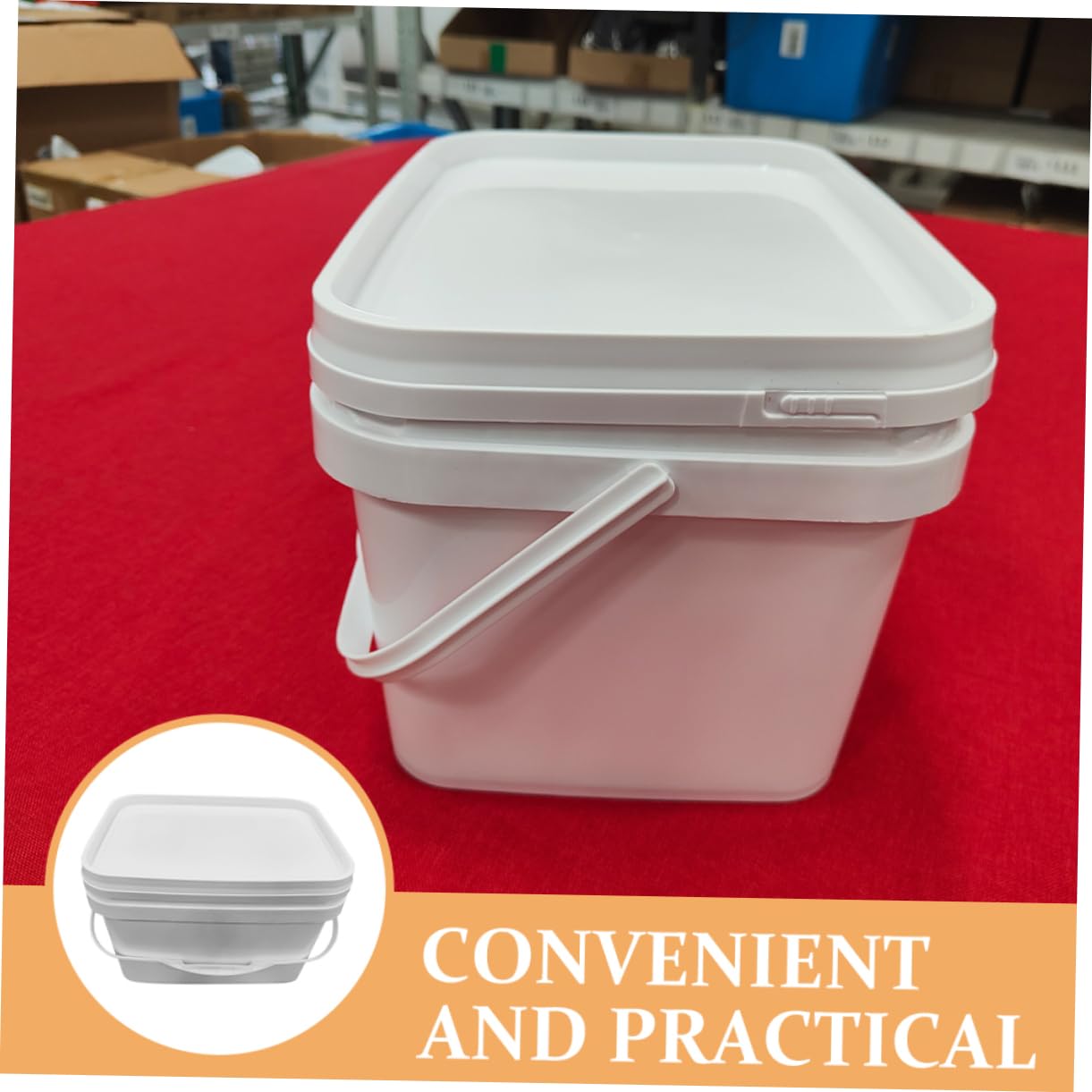 Secchio per Vernice in Plastica 10l Bianco con Coperchio e Manico, Leggero e Facile da Trasportare, Mastello per Pittura e Uso Domestico