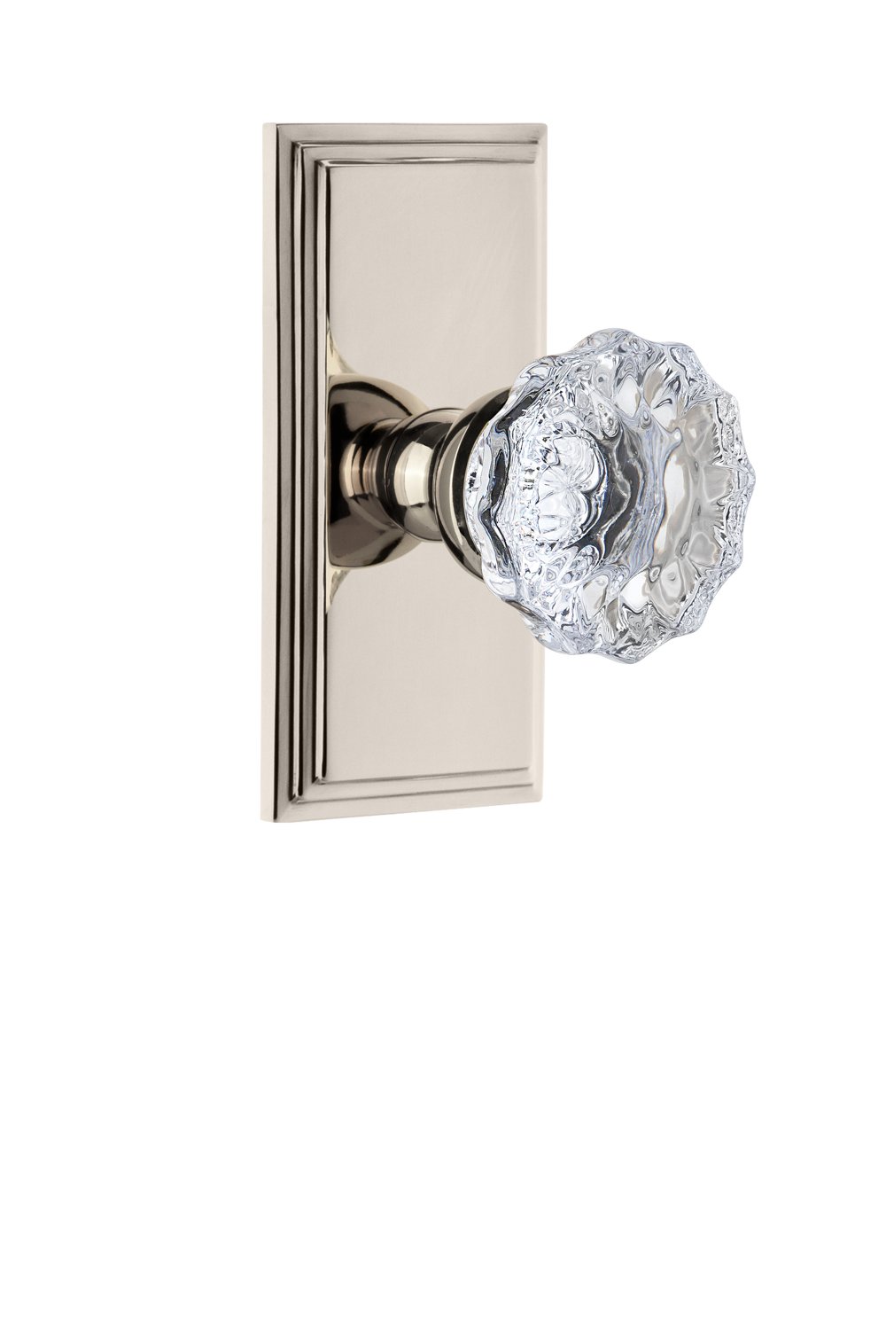Grandeur 809963 Circulaire Rosette Dummy with Fontainebleau Crystal Knob in Polished Nickel
