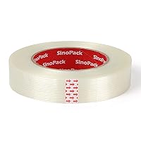 Vista 4 de Cinta de flejado de 5.5 mil x 1 pulgada x 50 yardas, cinta de flejado resistente de 1 pulgada, cinta de filamento reforzado con fibra de vidrio, 3