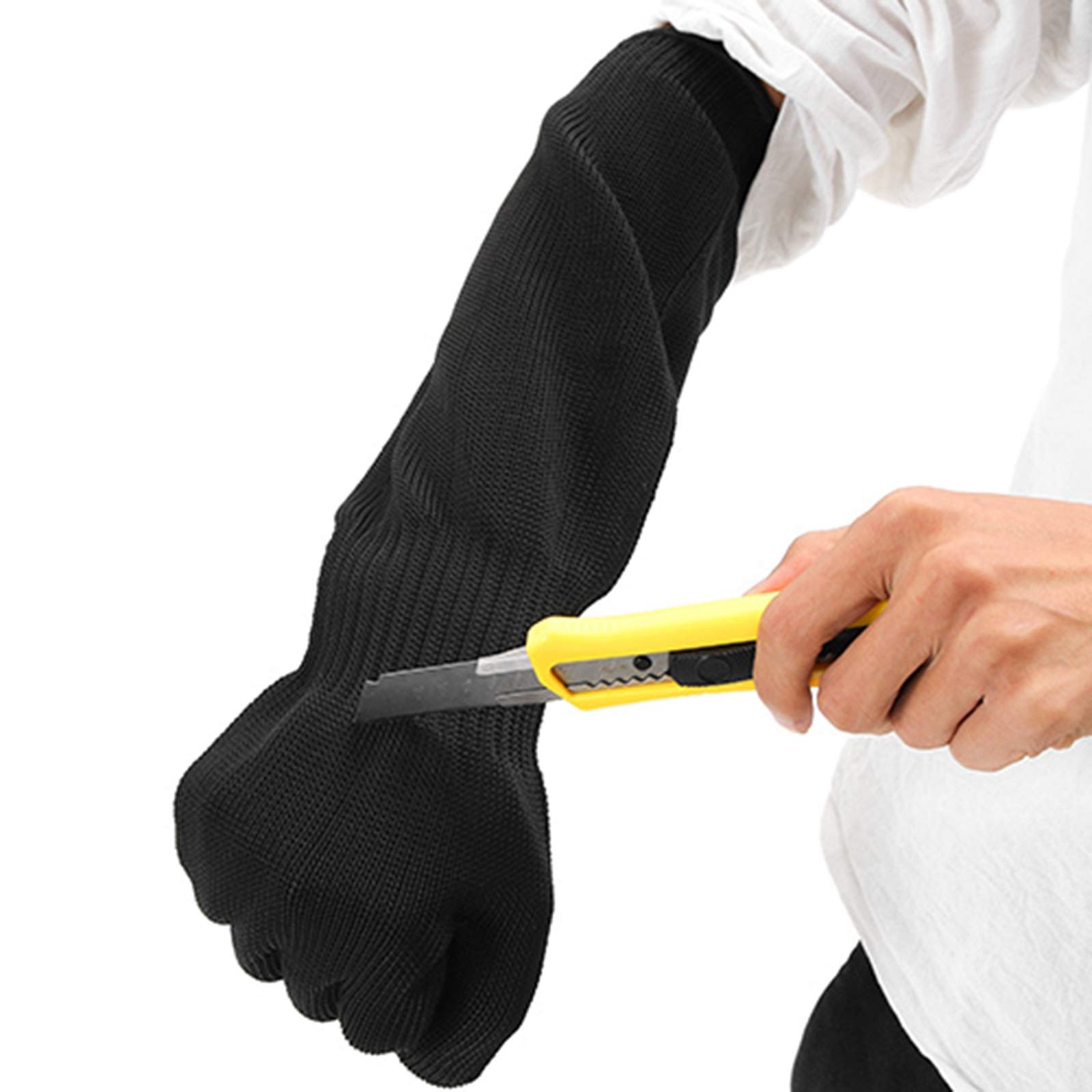 Gants Anti-coupures 1 Paire de Gants Anti-coupures, Gants de sécurité en Maille d'acier Inoxydable et Fil métallique pour gratter Les Chats et Les Chiens, Noir