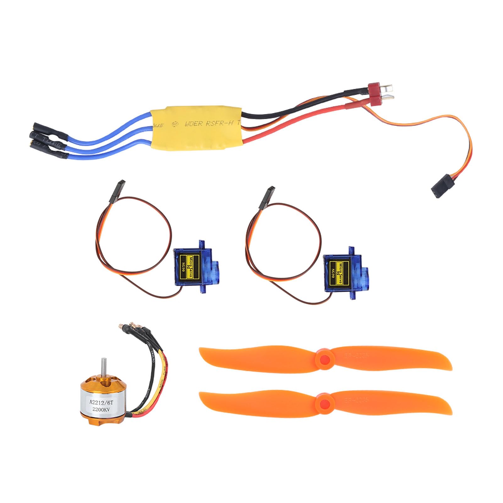 Fdit Strong Motor Set Without 2200 KV Brooms with 30a ESC and 6035 Fish for RC Aircraft Perfect for 400-450 Fans - Image 2