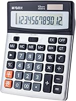 Vista 11 de M&G Calculadora de escritorio Calculadora de oficina de 12 dígitos con pantalla LCD grande, energía solar dual y batería, calculadora de botón