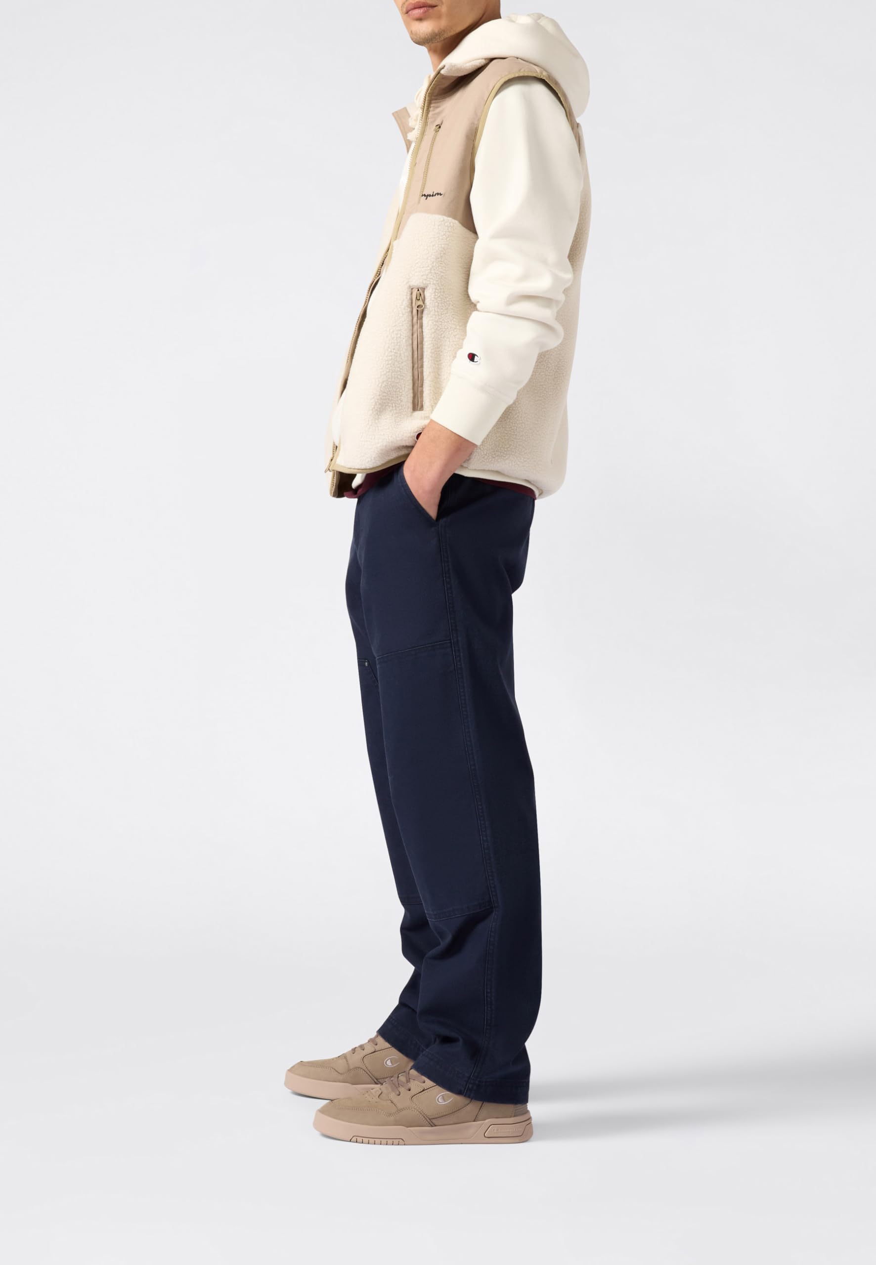 Champion Sudadera Hombre con Capucha e Interior Felpa con Maxi Logo Bordado Icons, 220271