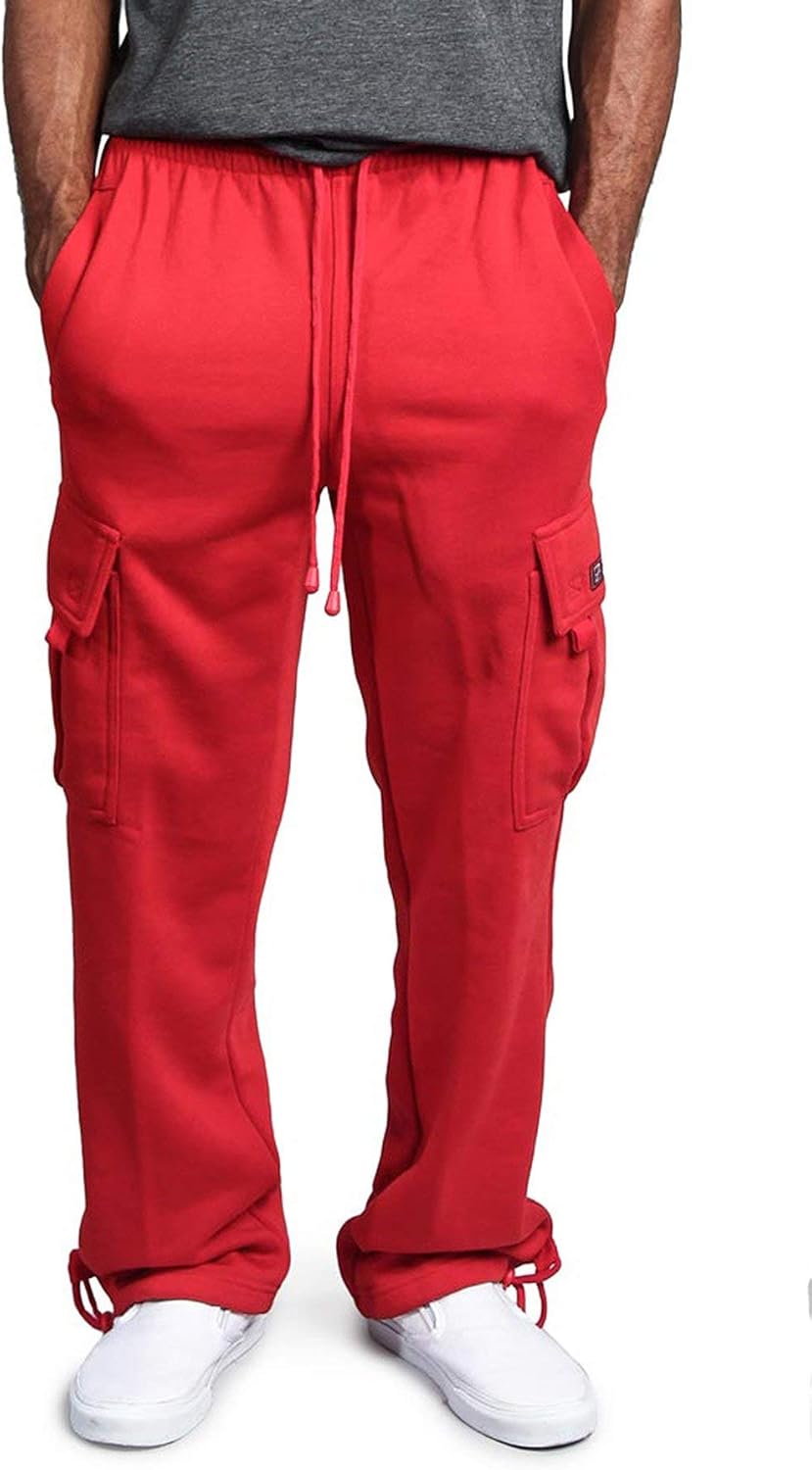 G-Style USA Men's Solid Fleece Heavyweight Cargo Pants