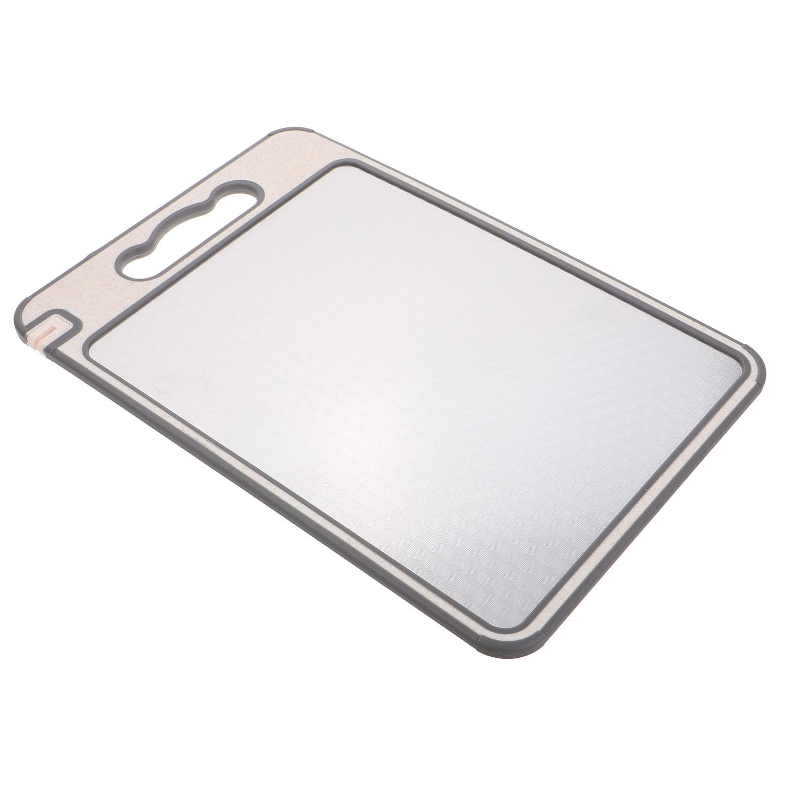VILLCASE Tabla de Cortar de Acero Inoxidable Doble Cara Tapete de Corte Fácil de Limpiar y Resistente Deformación para Cocina Adecuado para Camping y Oficina