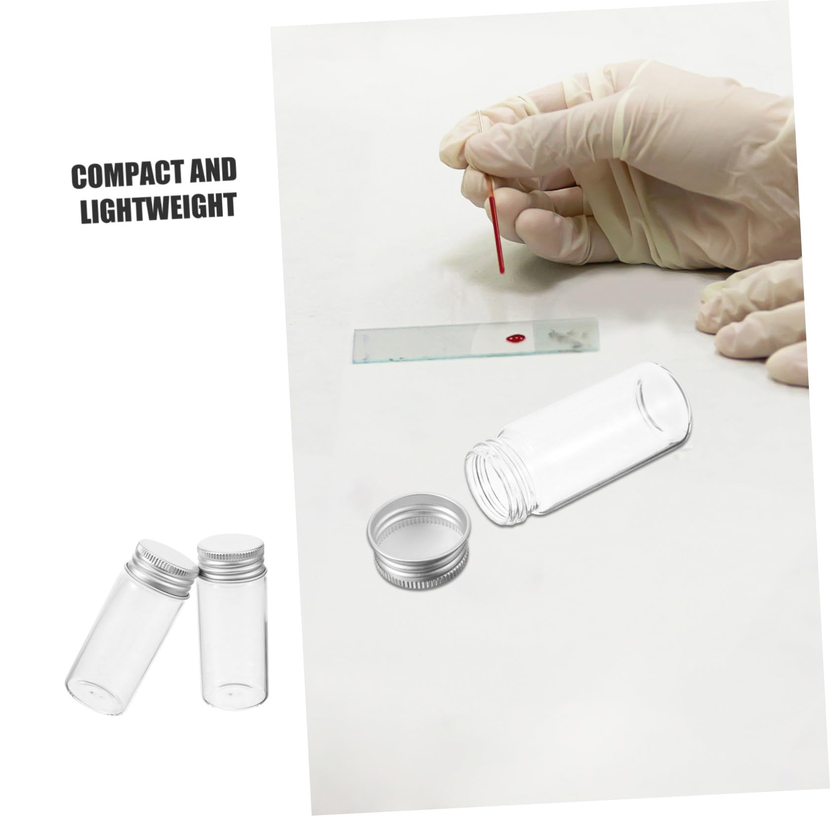 COLLBATH 30 Tubos De Ensayo De Vidrio Transparente De Vidrio Frascos Pequeños A Prueba De Fugas Para Laboratorio