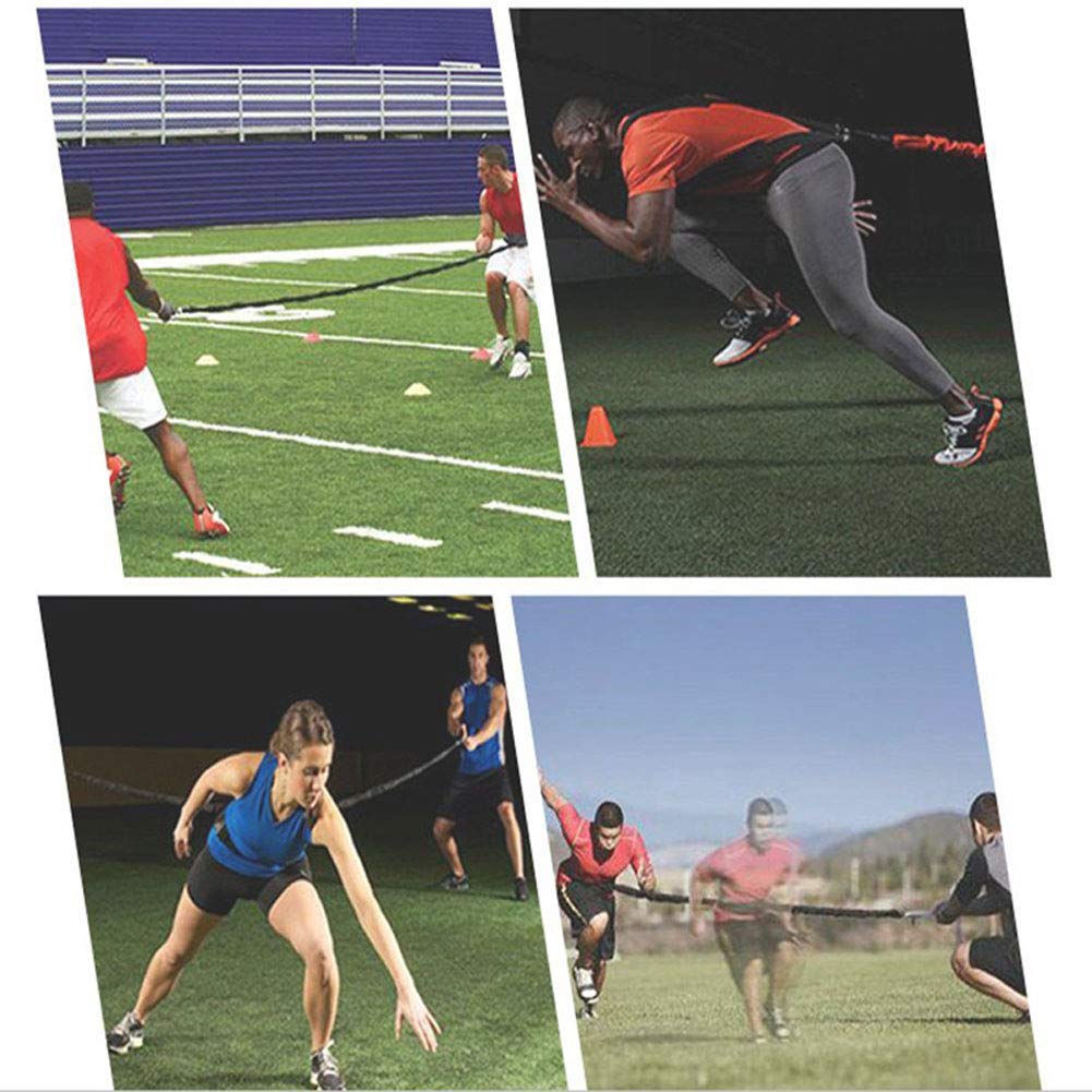 Fascia Elastica di Resistenza Fitness con Strumento di Allenamento della velocità della Cintura Regolabile per Allenamento di Resistenza per Migliorare Forza, Potenza e agilità 2M/1M,2m