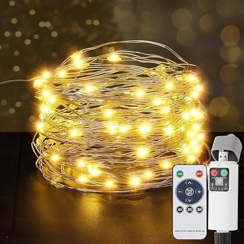 Rechargeable Waterproof Fairy String Lights 100 LEDs Remote