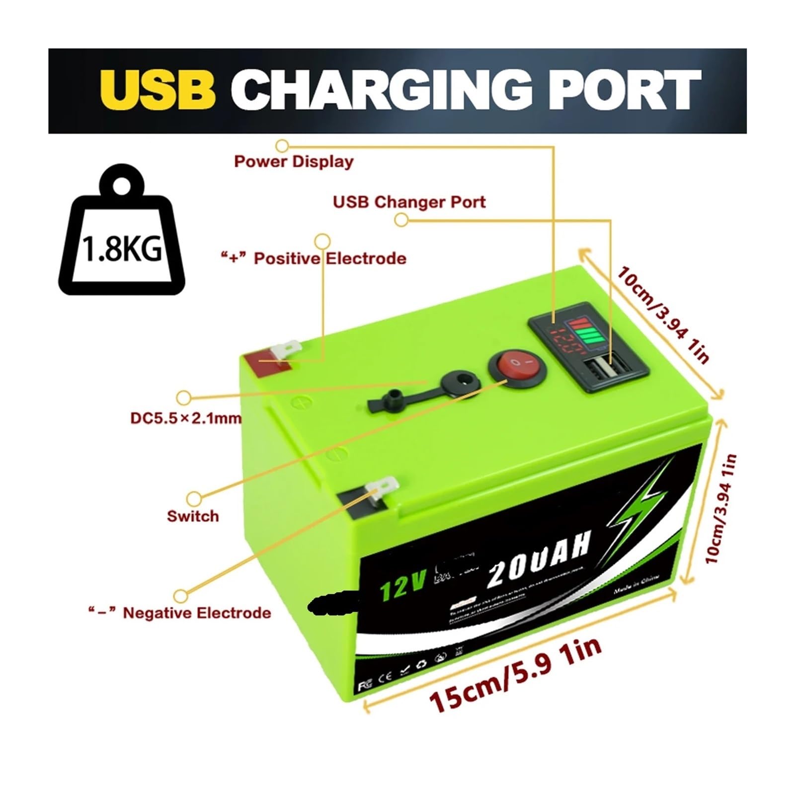 Batteria Al Litio 12 V Batteria LiFePO4 Da 200 Ah Con BMS Intelligente | Batteria al litio 12 V Batteria LiFePO4 da 200 Ah con BMS intelligente(160Ah Portable Power)