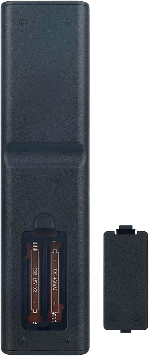 Back of ALLIMITY Remote Control with battery compartment open