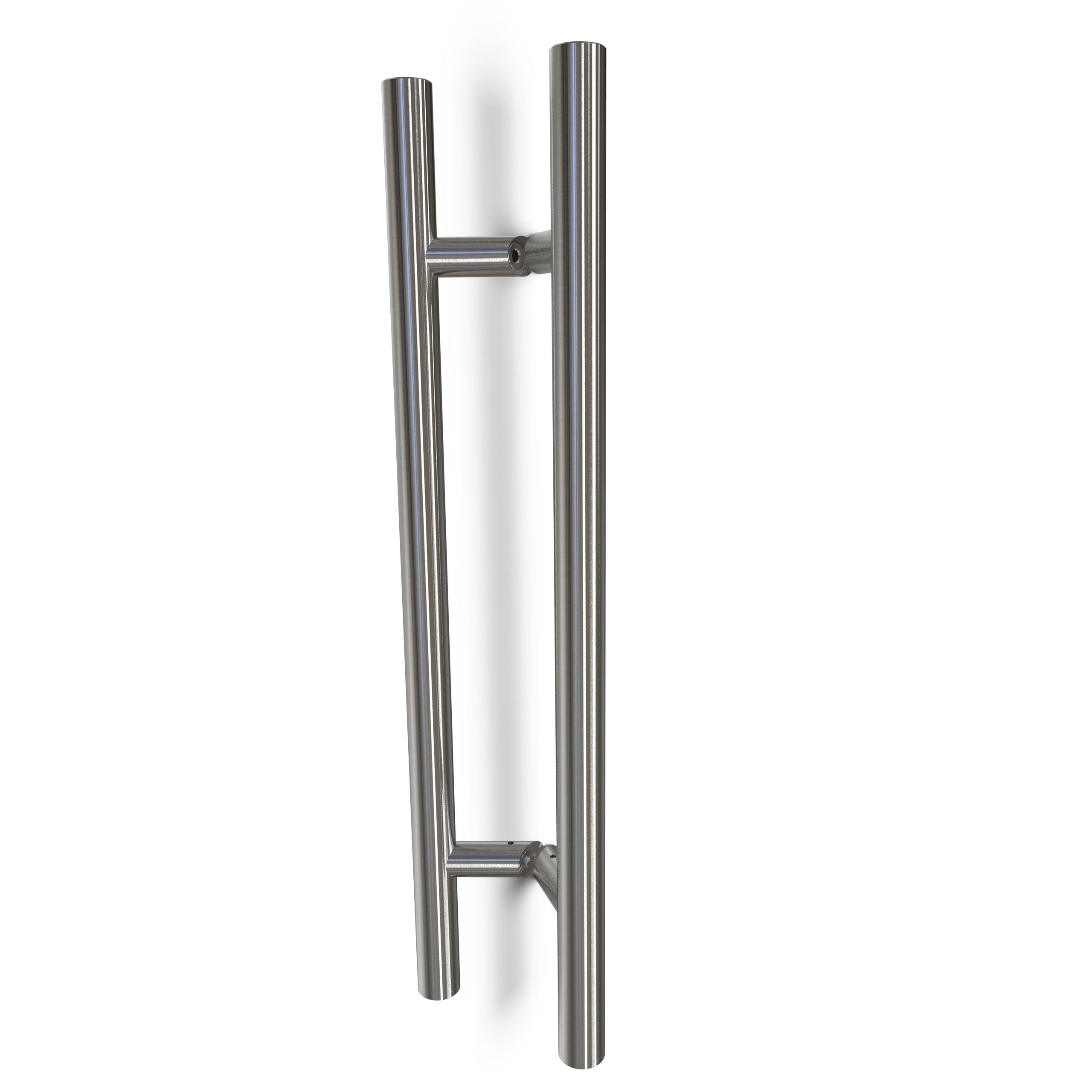 Oppali Brushed Stainless Steel 304 Entrance Door Pull Handle | Inclined at an Angle of 45° | Round T-Bar | 40cm Total Length