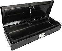 Vista 46 de Caja de herramientas de aluminio chapada en negro de 39 pulgadas para camioneta, almacenamiento para caja de camioneta pickup, caja de lengua
