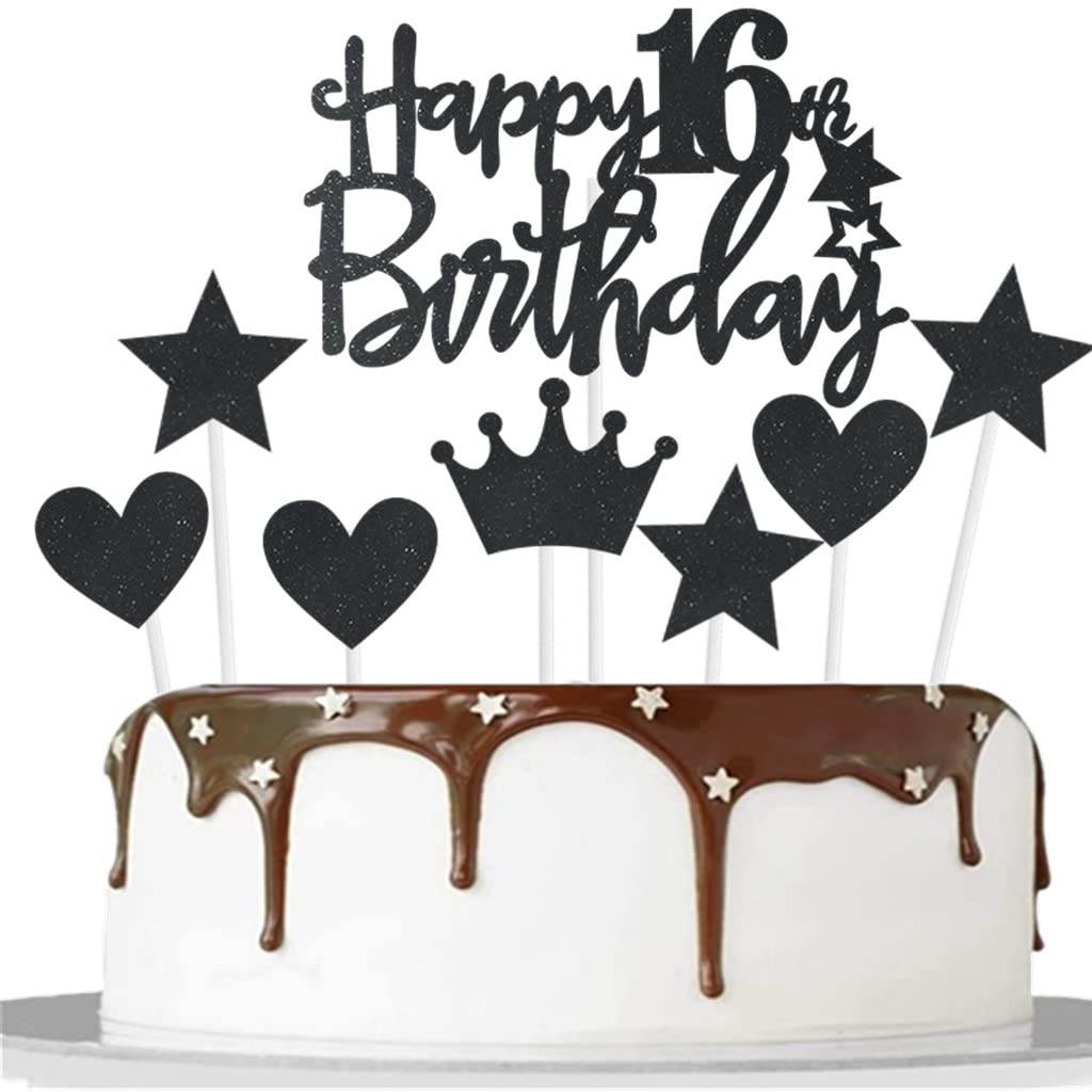 Decoration Anniversaire 16 Ans, 16 Ans Décorations Anniversaire De Fête En Noir Or, Arche Ballon Anniversaire Kit Ballon Noir Or, Decoration Anniversaire Pour 16 Ans Anniversaire Femme Homme