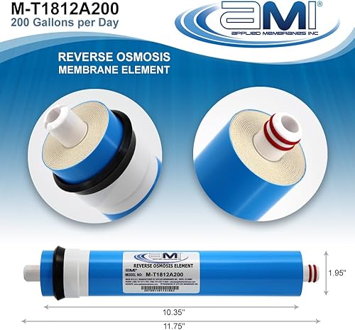 Miniatura 2 de APPLIED MEMBRANES INC. Membrana de ósmosis inversa de 200 GPD Reemplazo del filtro de agua de membrana RO para sistema de filtración de agua de