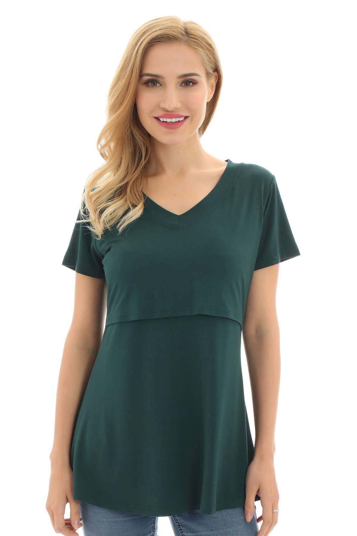Confezione da 3 magliette da donna con scollo a V per allattamento al seno