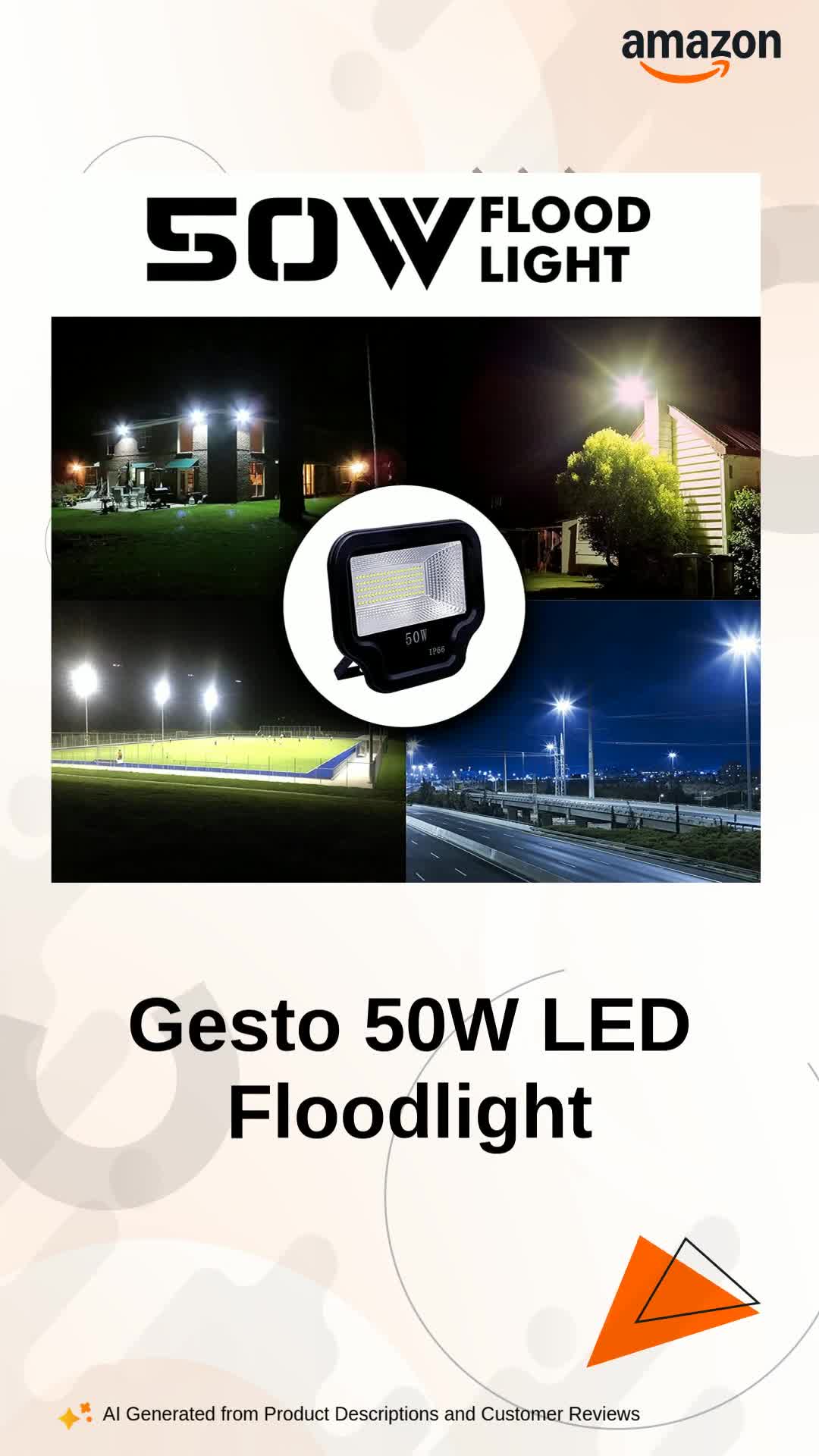 Gesto TV Model 50W LED Flood Light