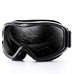 JULI Ski Goggle/Snow Snowboard Goggles for Men, Women & Youth - 100% UV Protection Anti-Fog Dual Lens(Black Frame+13% VLT Black Len)