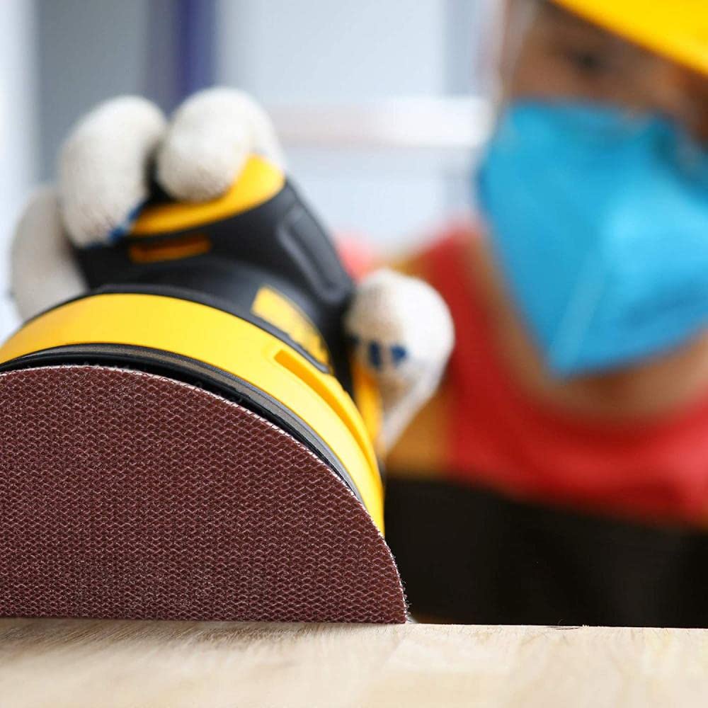 SHENGANG 60 Stück 5-Zoll-Schleifscheiben 80 100 120 180 240 320 Grit Mesh Schleifstaubfreies Schleifpapier-Sortiment für Auto-Holzbearbeitungshaken, 180