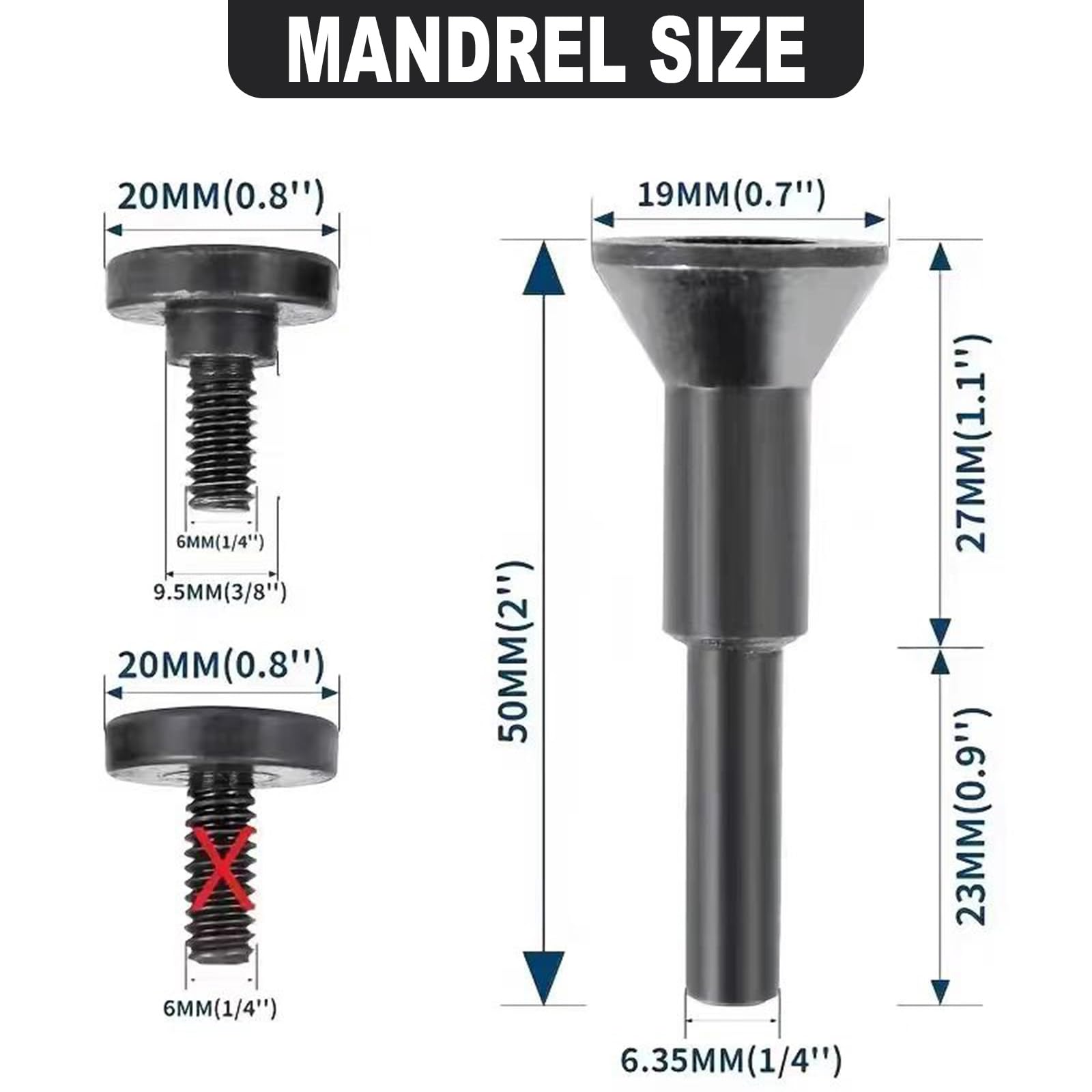 3-Inch Cutting Wheel & 1/4-Inch Mandrel Kit for Die Grinder Metal Cutting Discs with Rotary Tool Drill Attachment - Image 2